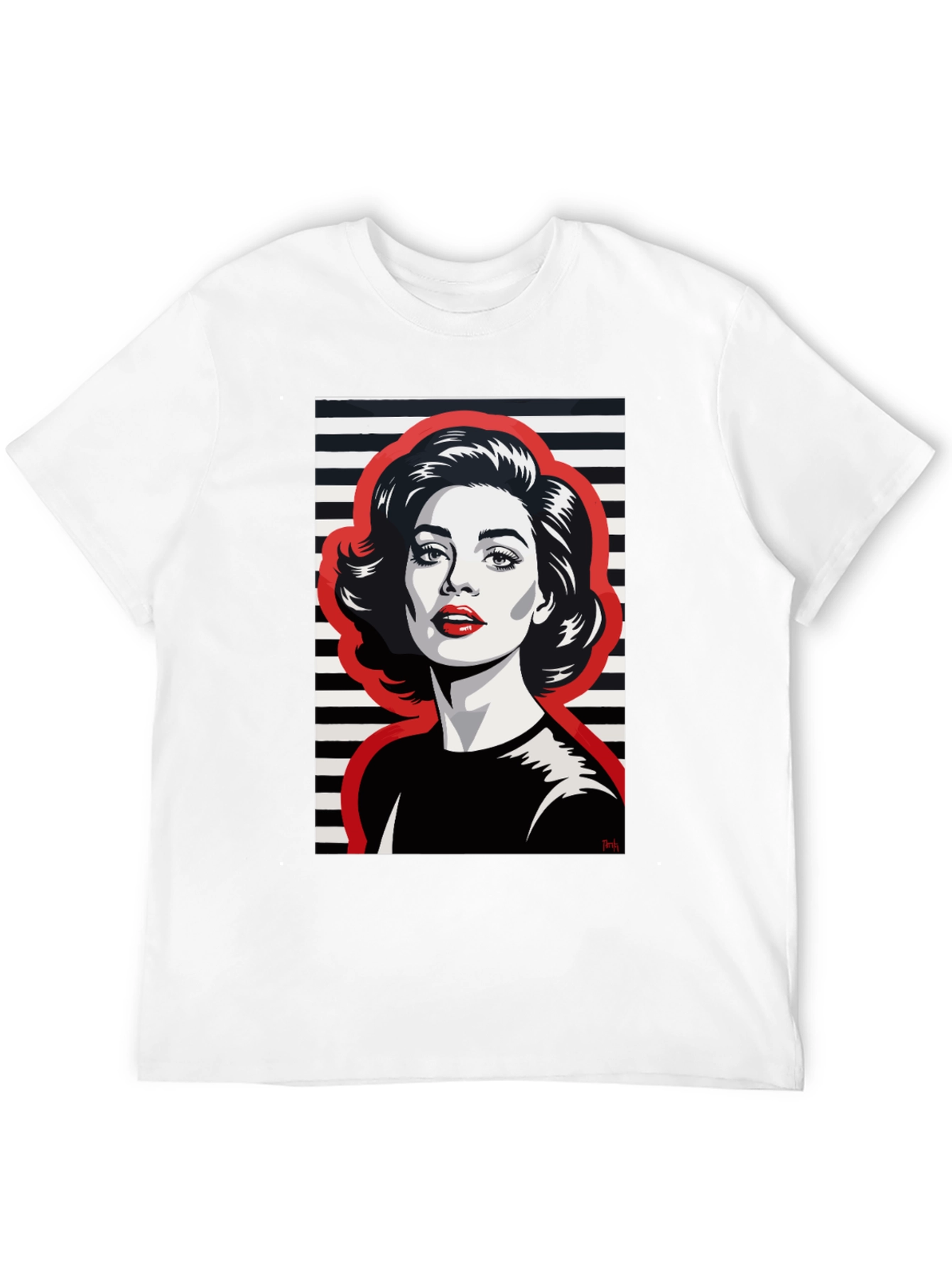 Retro Woman Graphic Tee - Black