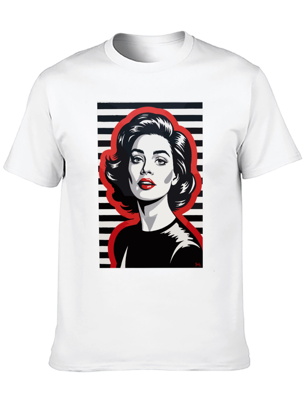 Retro Woman Graphic Tee - Black