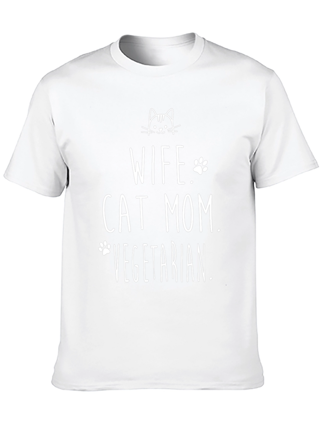 Wife Cat Mom Vegetarian T-Shirt