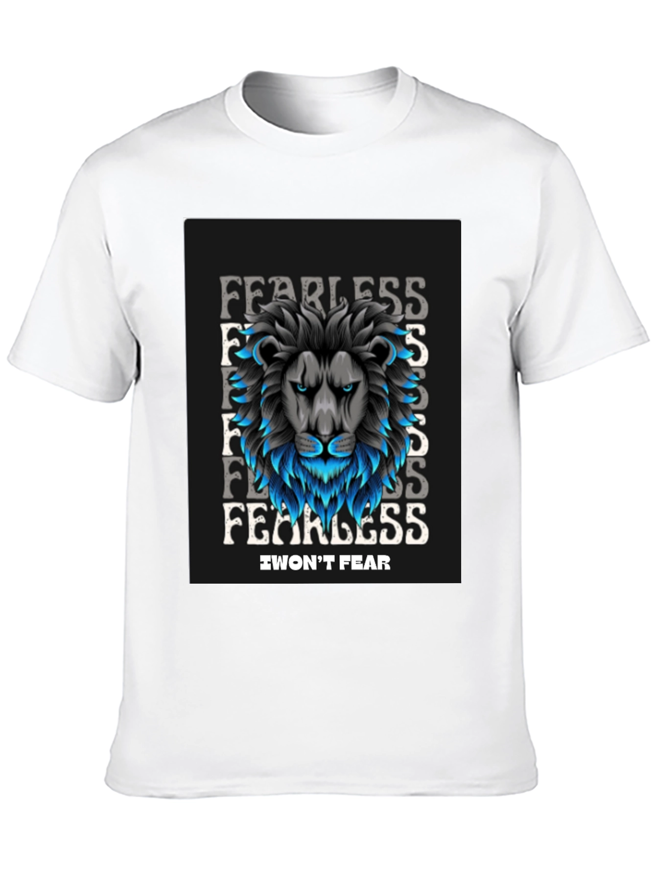 Fearless Lion Graphic Black T-Shirt - I Wont Fear