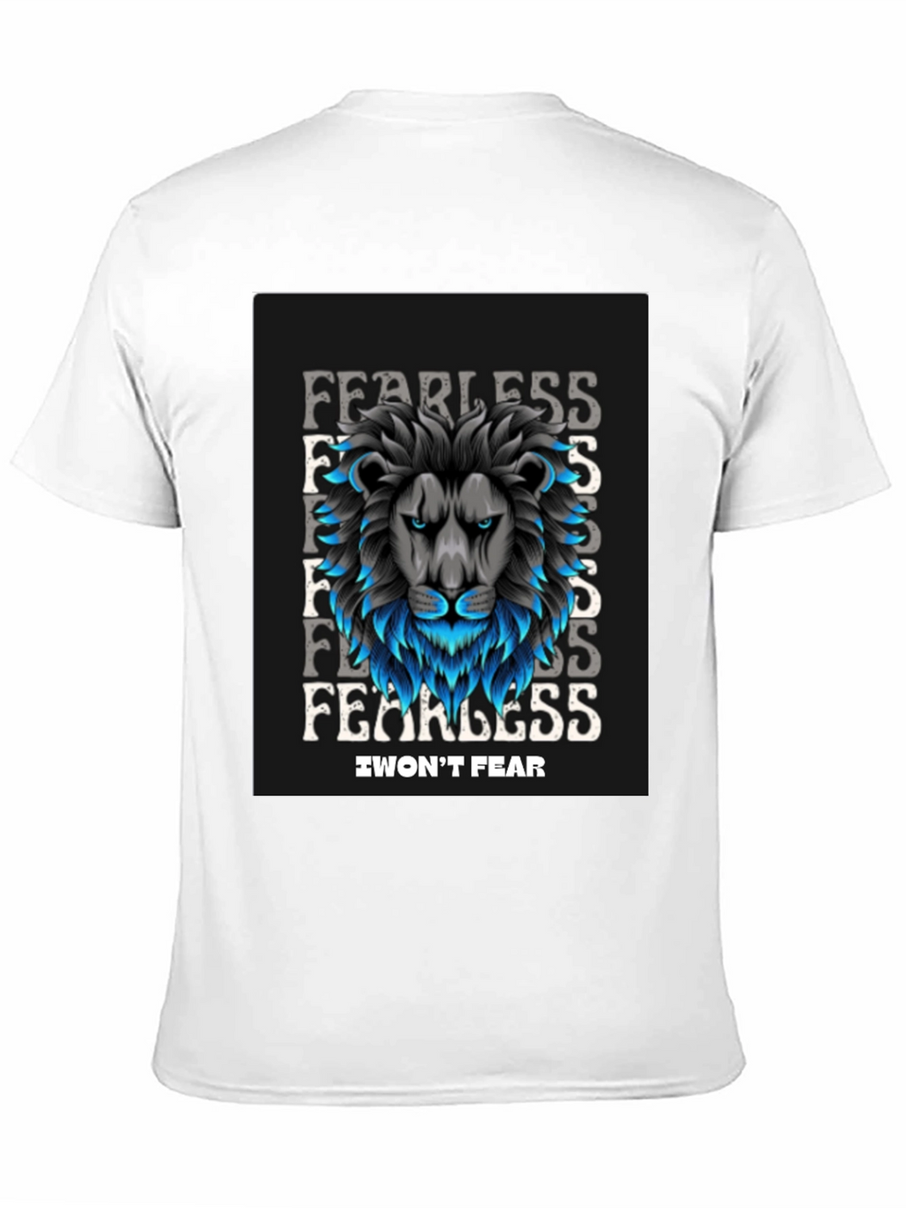 Fearless Lion Graphic Black T-Shirt - I Wont Fear