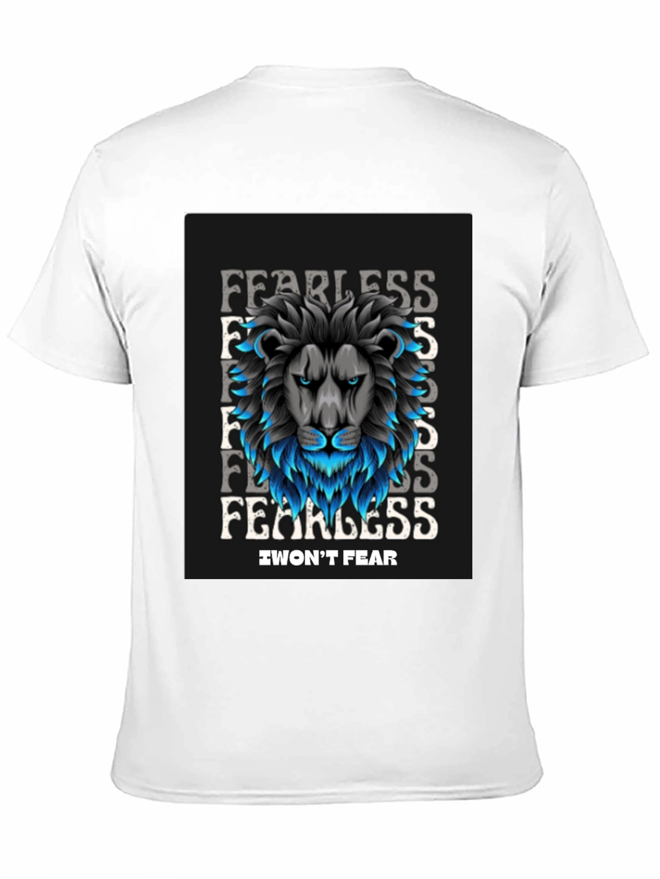Fearless Lion Graphic Black T-Shirt - I Wont Fear