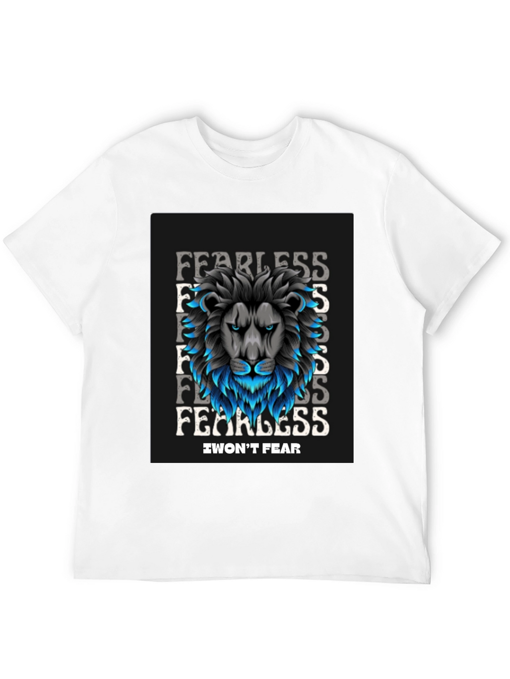 Fearless Lion Graphic Black T-Shirt - I Wont Fear