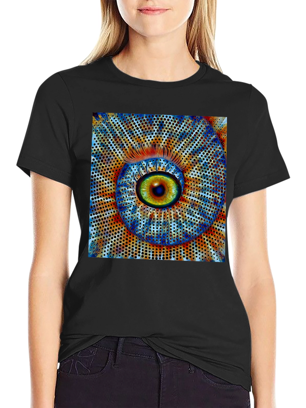 Surreal Eye Graphic Black T-Shirt