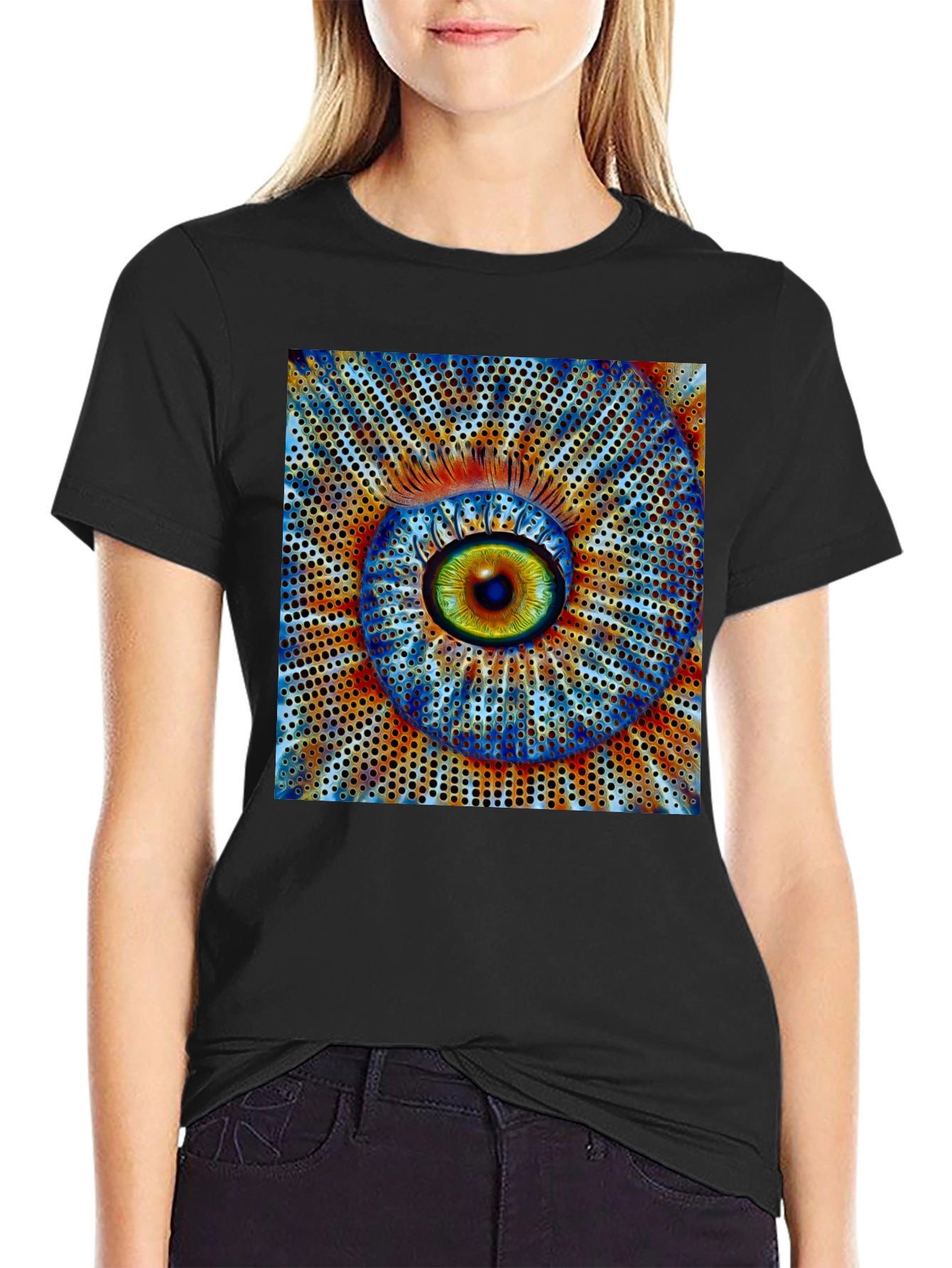 Surreal Eye Graphic Black T-Shirt