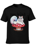 Chill Like a Cat Tee - Mushroom Cat T-Shirt