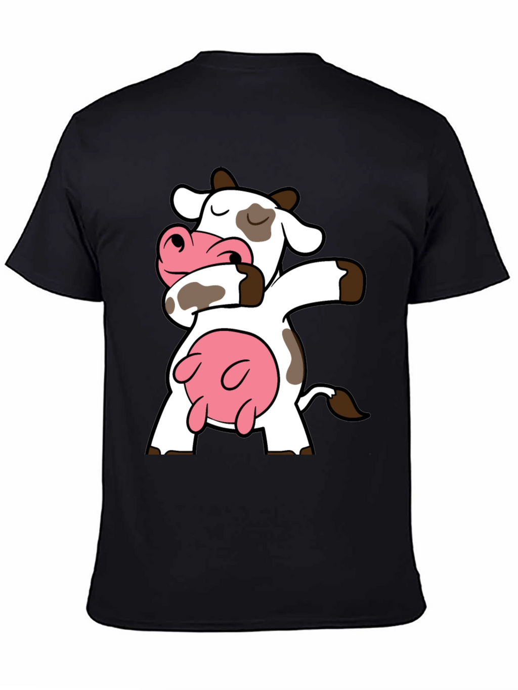 Dabbing Cow Graphic Tee - Black Cotton T-Shirt