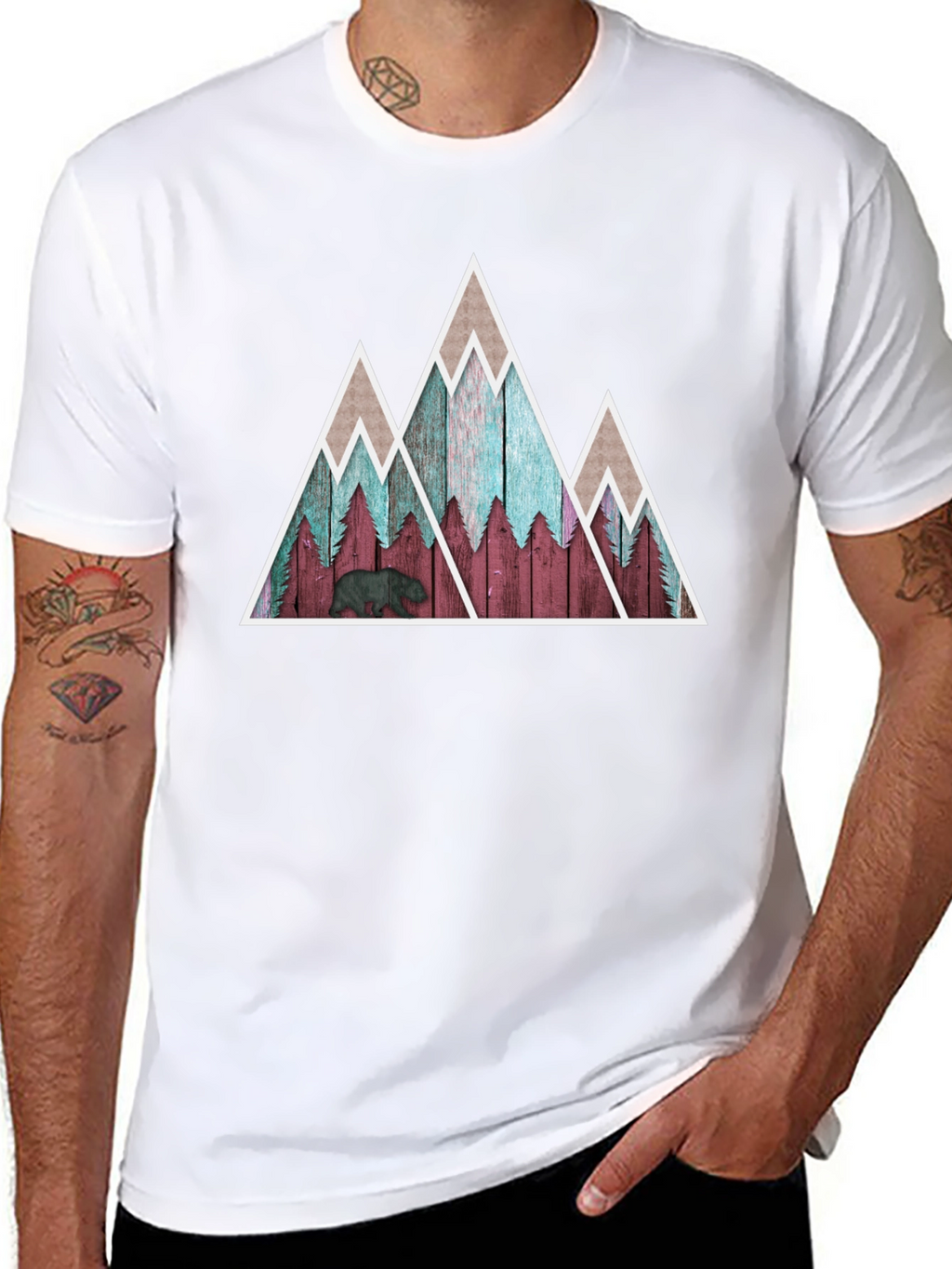 Mountain Bear Graphic Tee - Nature Inspired Design