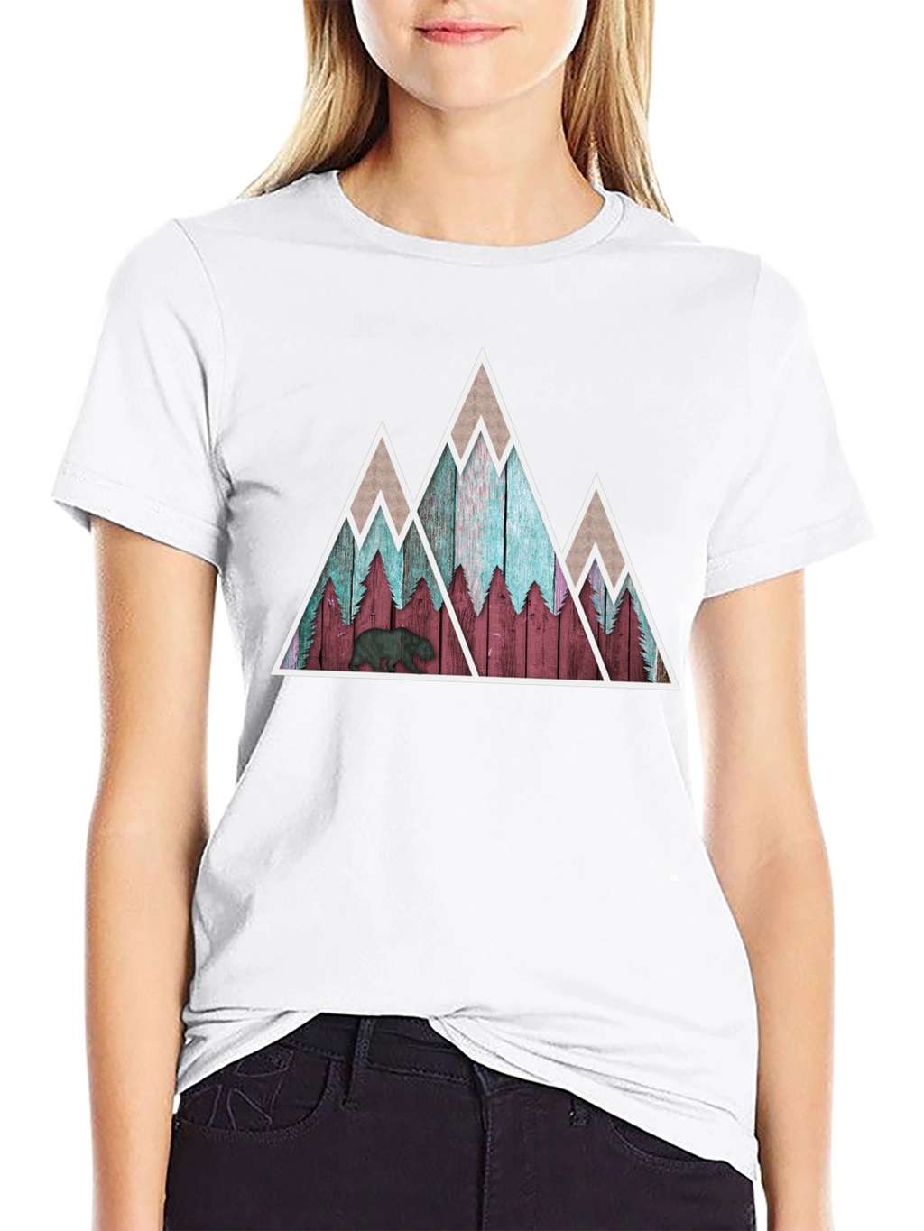 Mountain Bear Graphic Tee - Nature Inspired Design