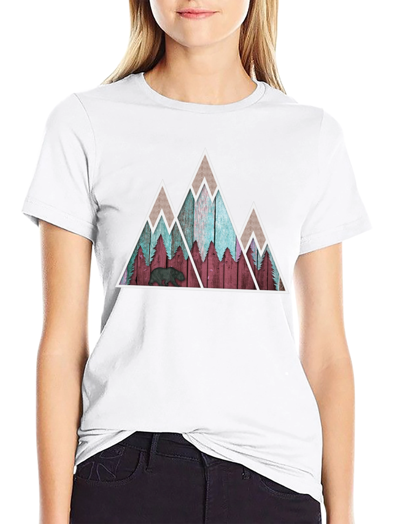 Mountain Bear Graphic Tee - Nature Inspired Design