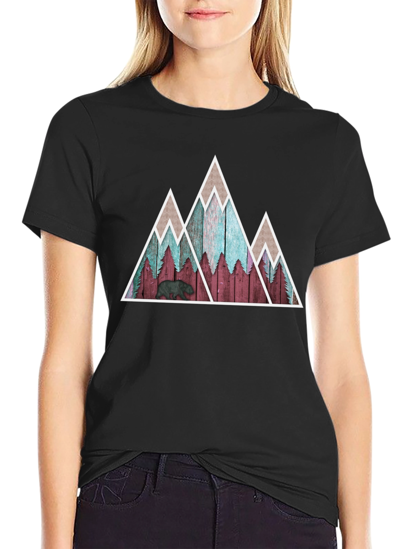 Mountain Bear Graphic Tee - Nature Inspired Design