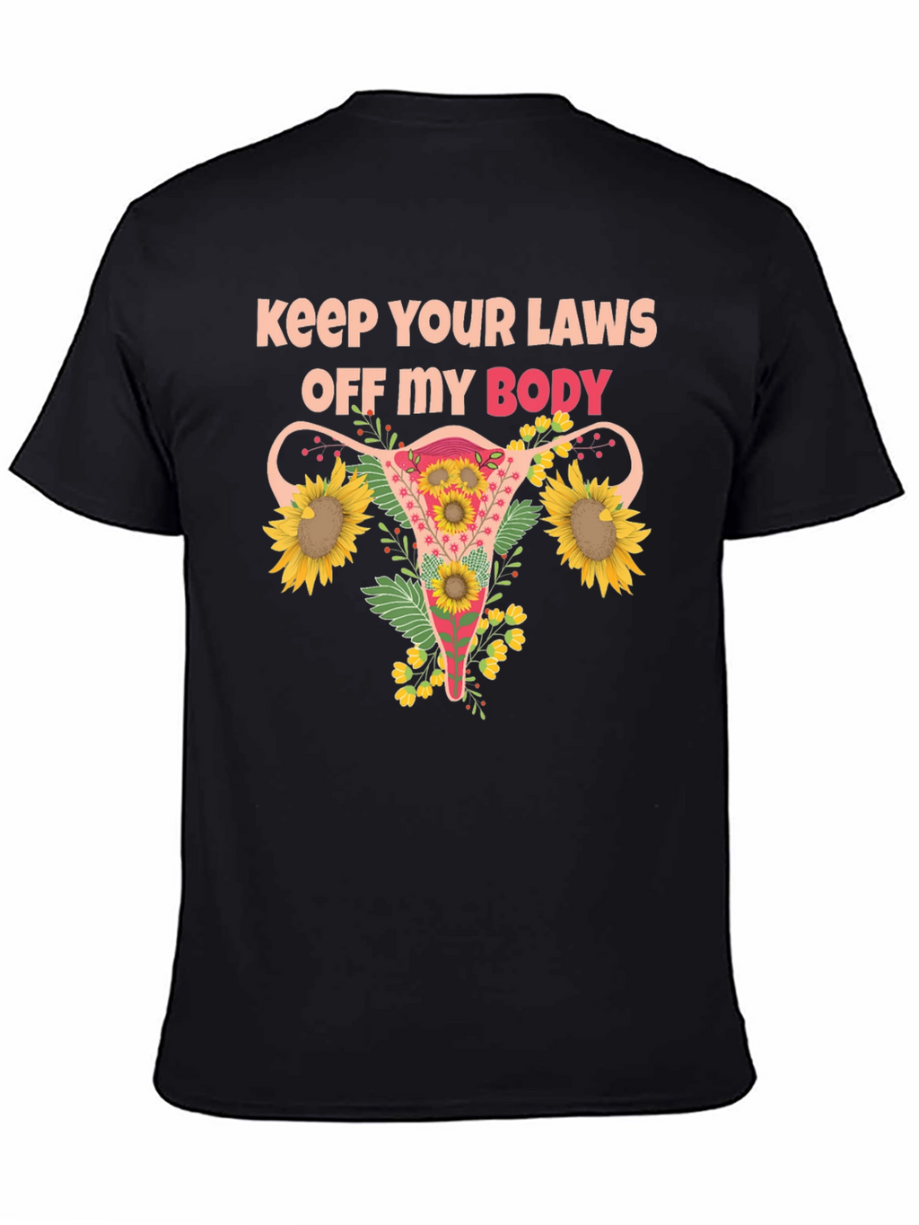 Feminist Uterus Sunflower T-Shirt Pro Choice Tee
