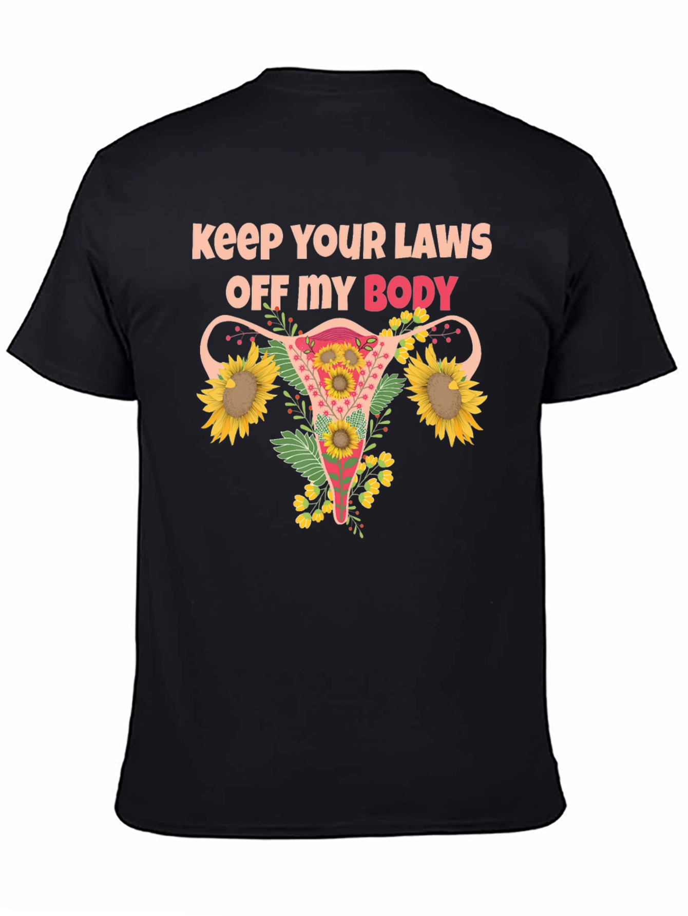 Feminist Uterus Sunflower T-Shirt Pro Choice Tee