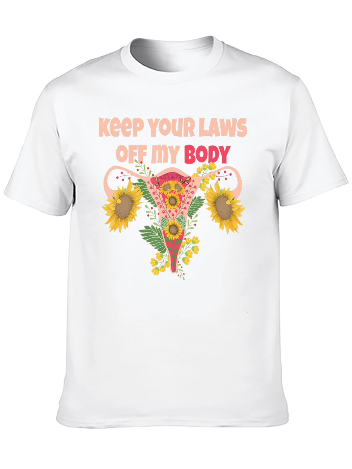 Feminist Uterus Sunflower T-Shirt Pro Choice Tee