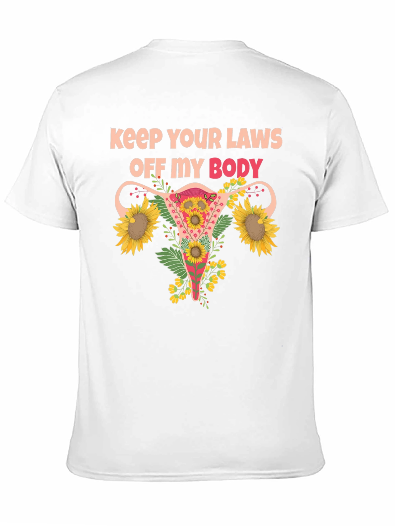 Feminist Uterus Sunflower T-Shirt Pro Choice Tee