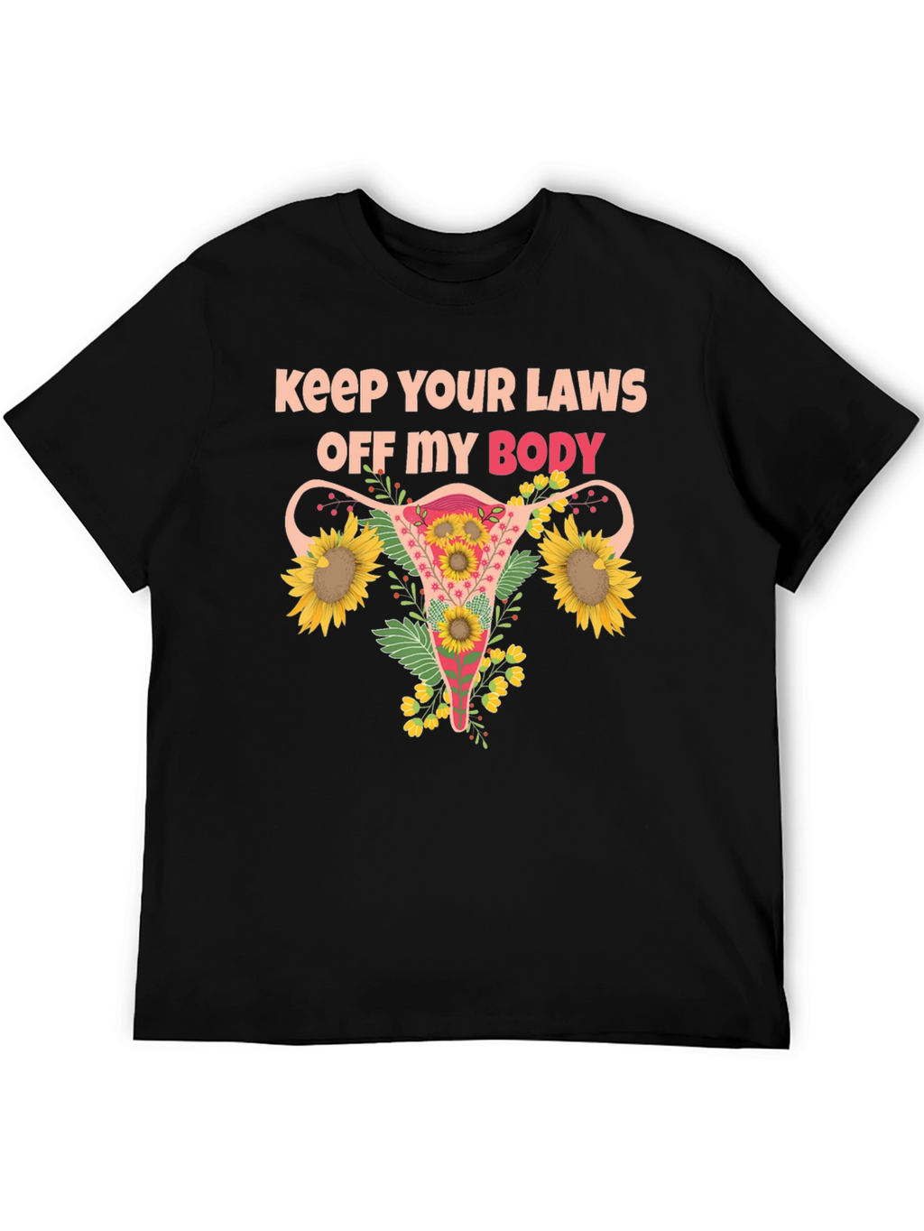 Feminist Uterus Sunflower T-Shirt Pro Choice Tee