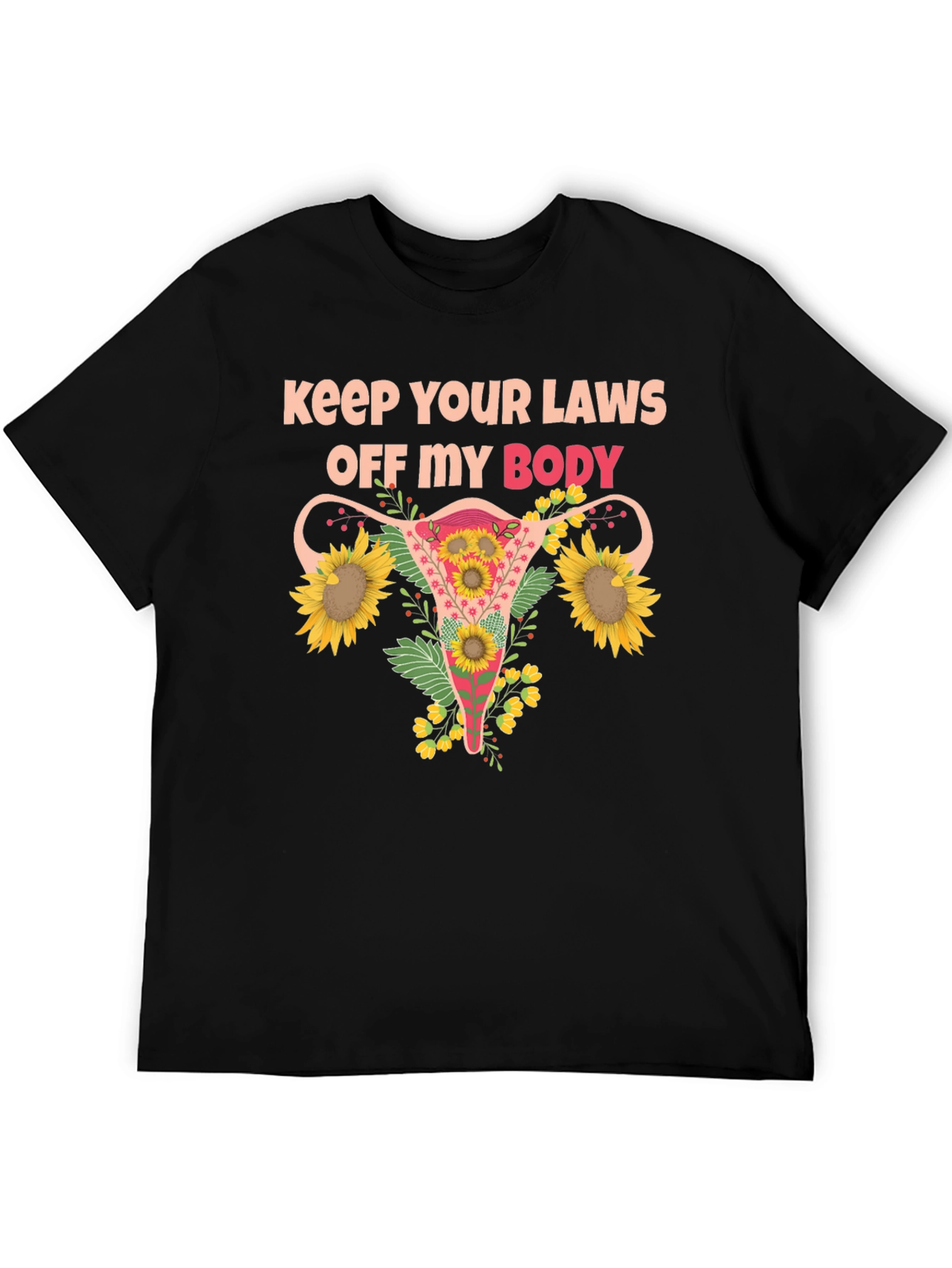 Feminist Uterus Sunflower T-Shirt Pro Choice Tee