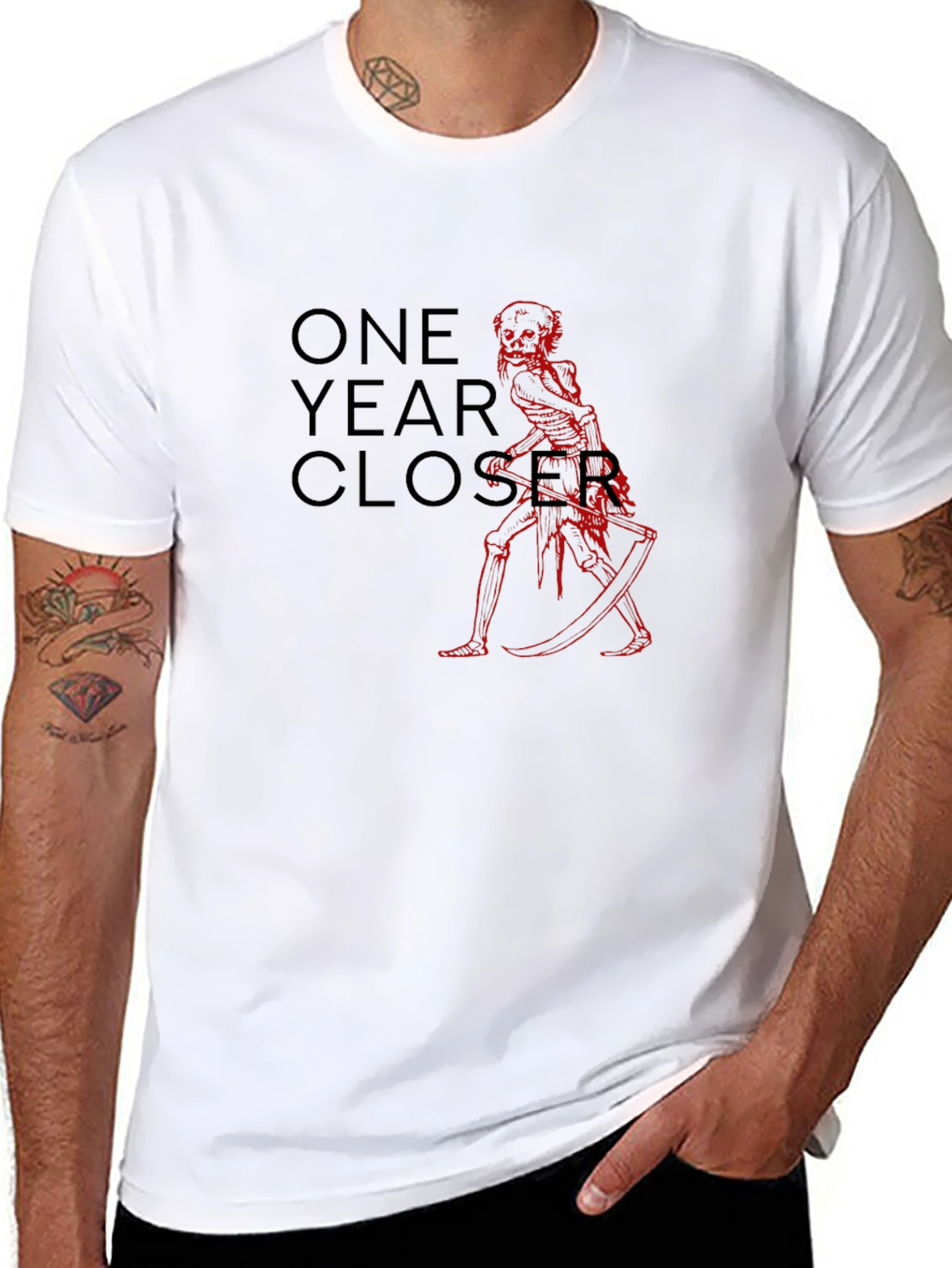 One Year Closer Black Graphic Tee