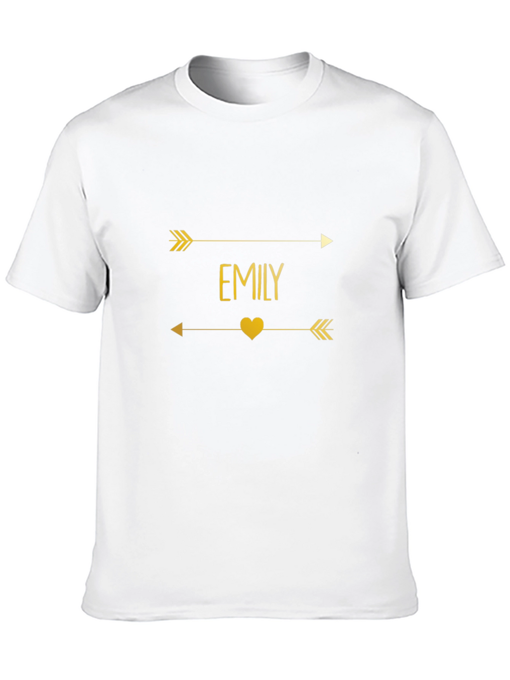 Emily Arrow Heart T-Shirt - Trendy Gold Graphic Tee