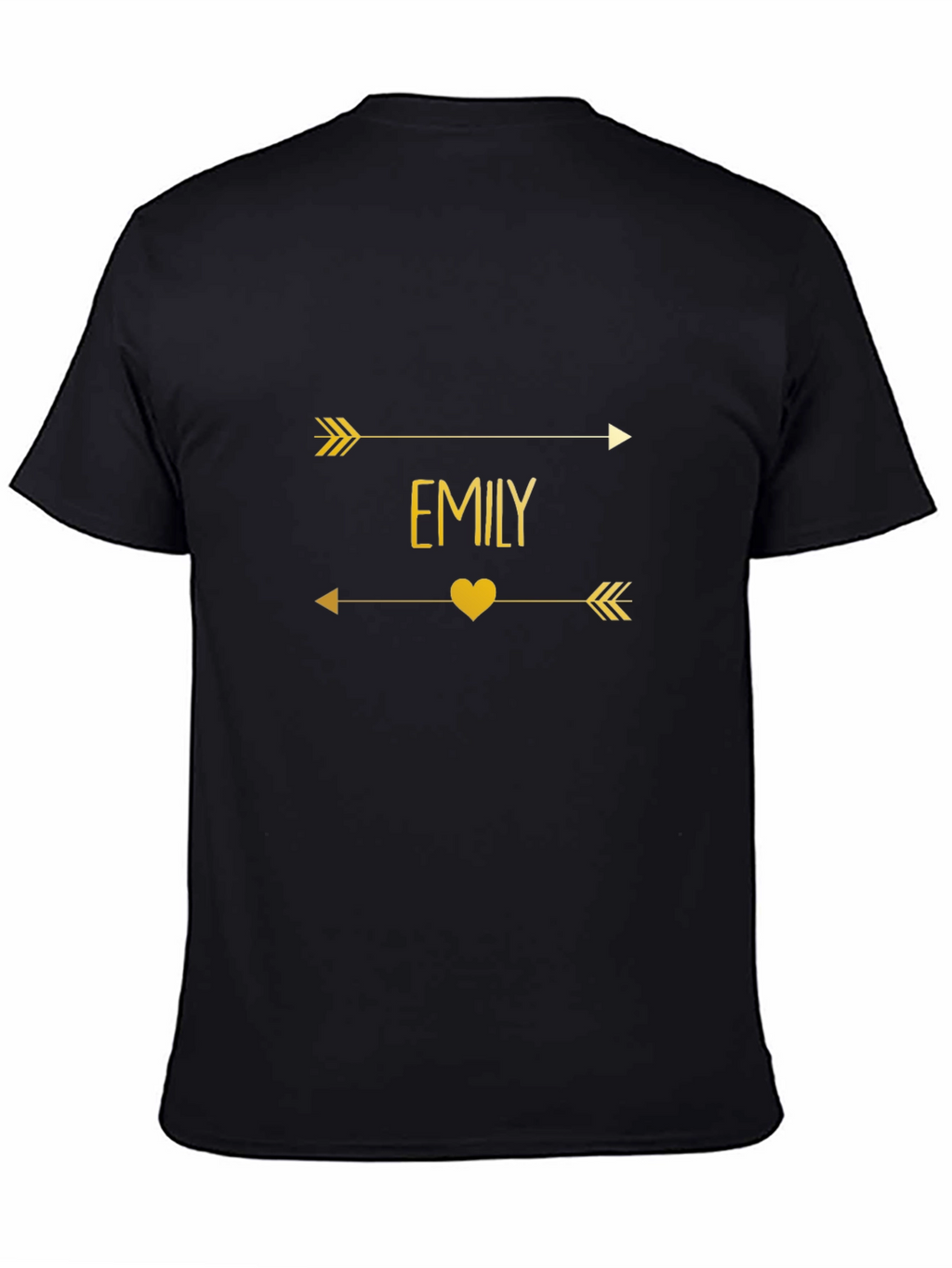 Emily Arrow Heart T-Shirt - Trendy Gold Graphic Tee