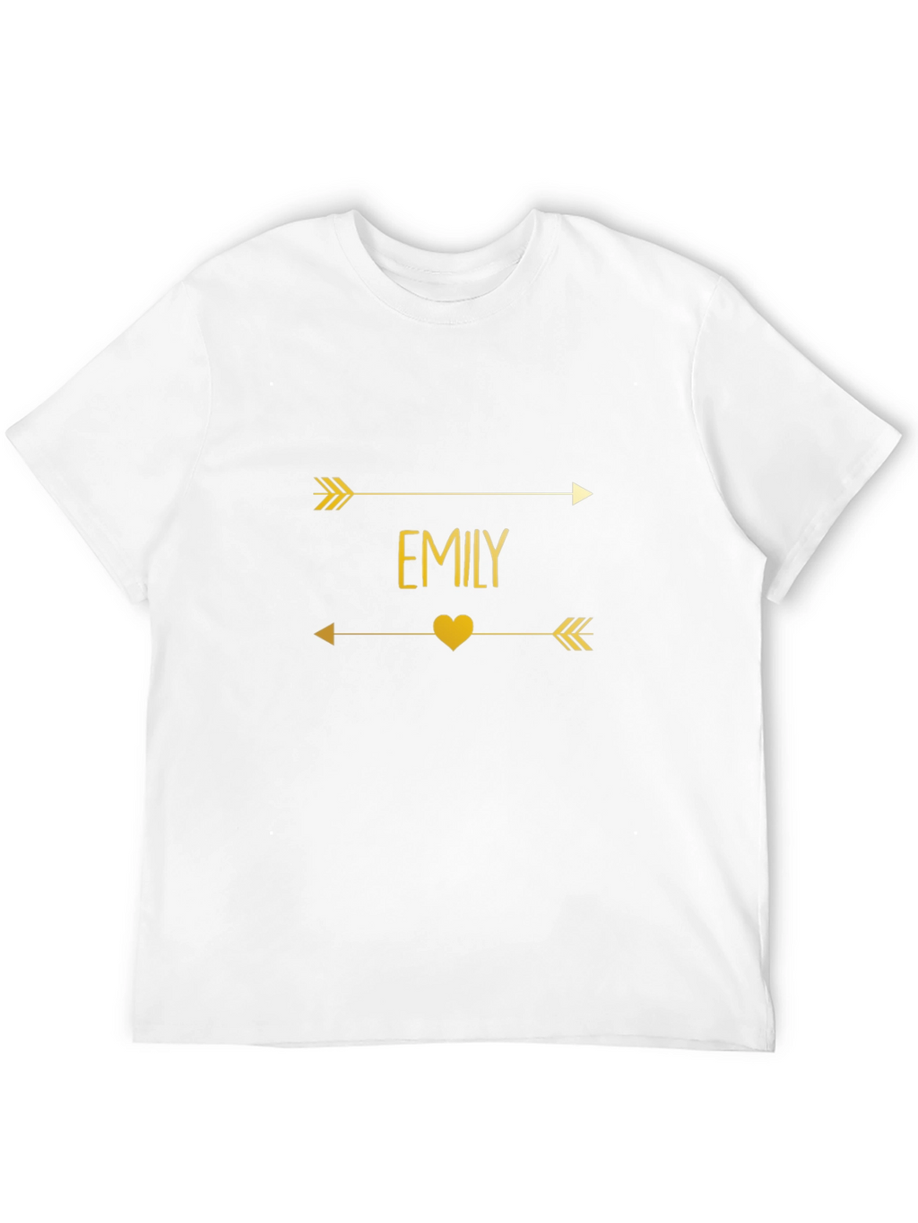 Emily Arrow Heart T-Shirt - Trendy Gold Graphic Tee
