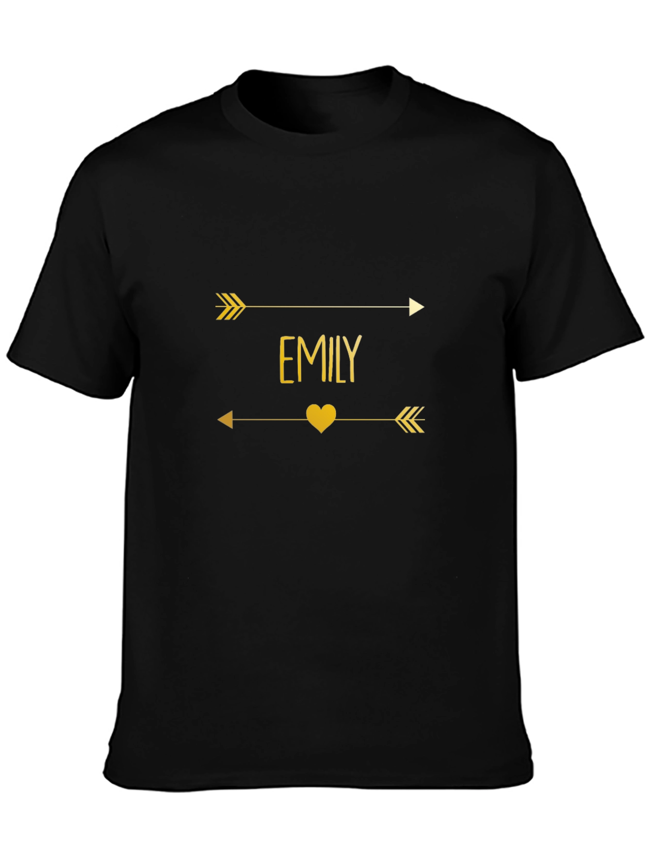 Emily Arrow Heart T-Shirt - Trendy Gold Graphic Tee