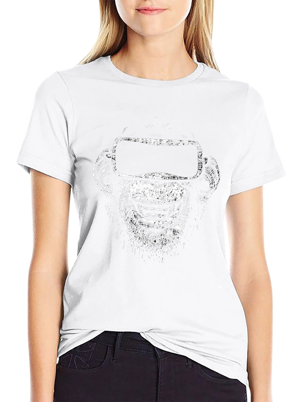 Monkey VR Headset Graphic Tee - Black