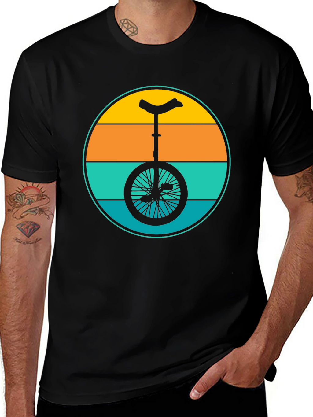 Retro Unicycle Graphic T-Shirt
