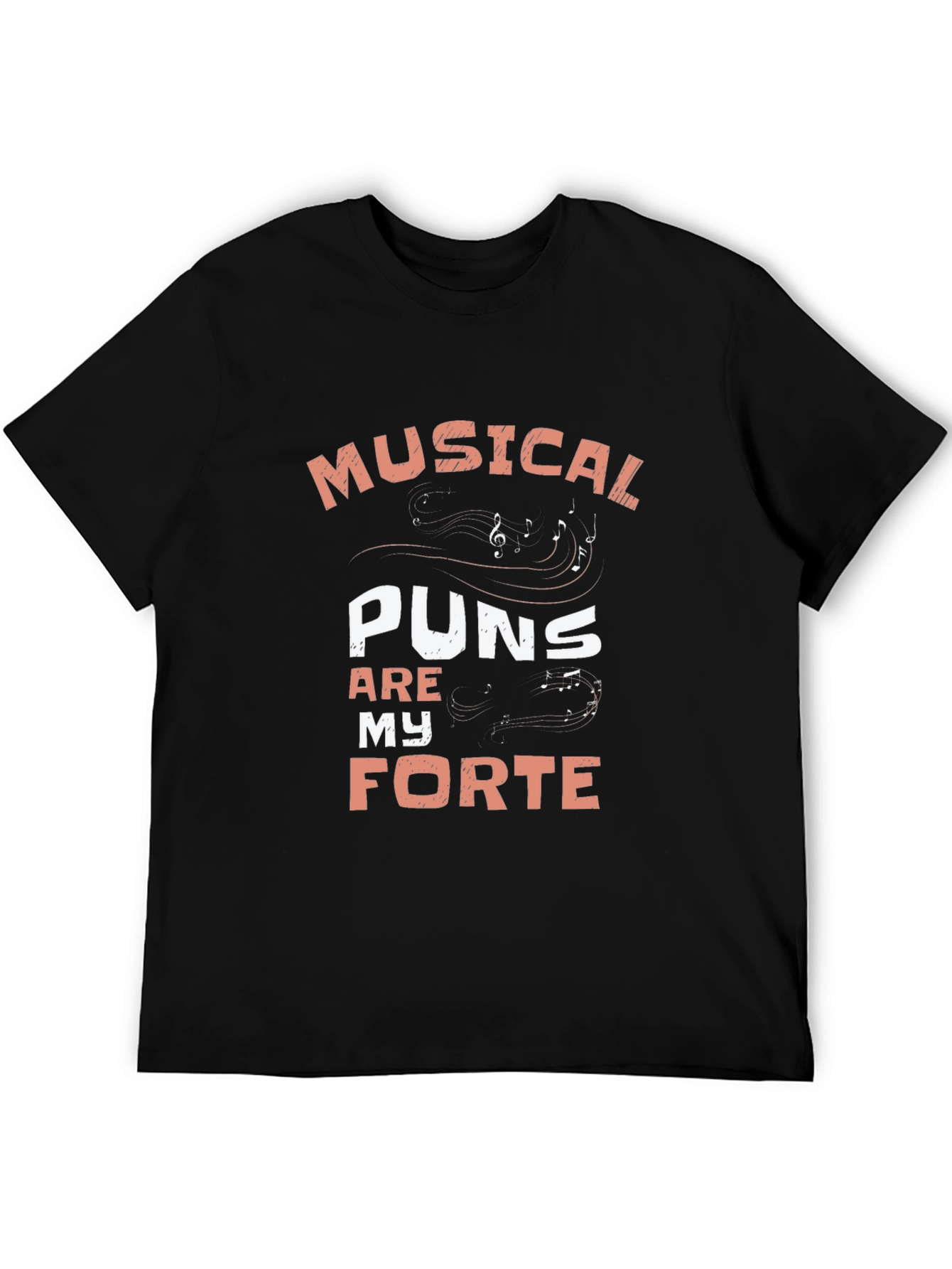 Musical Puns Forte Black T-Shirt