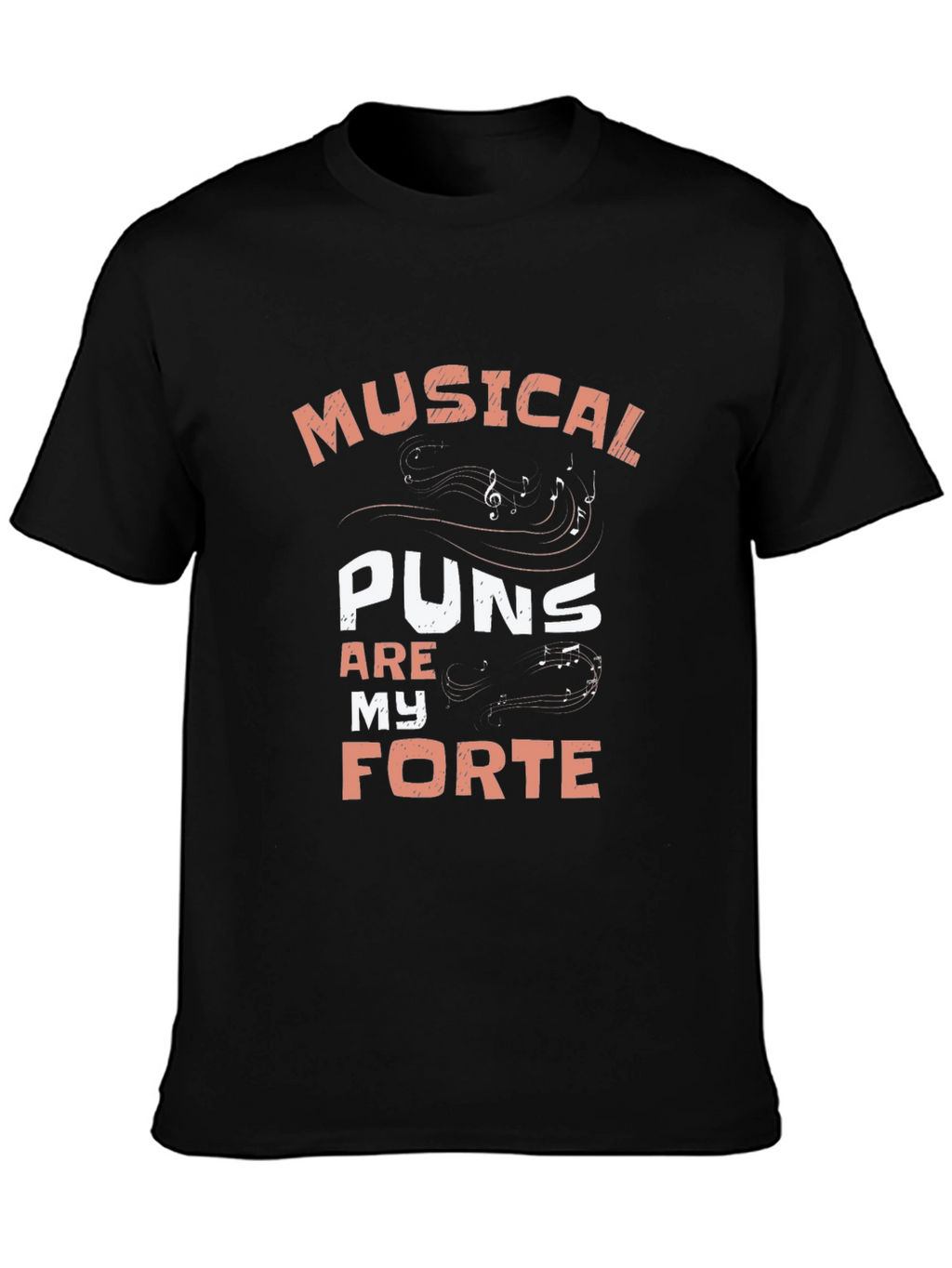 Musical Puns Forte Black T-Shirt