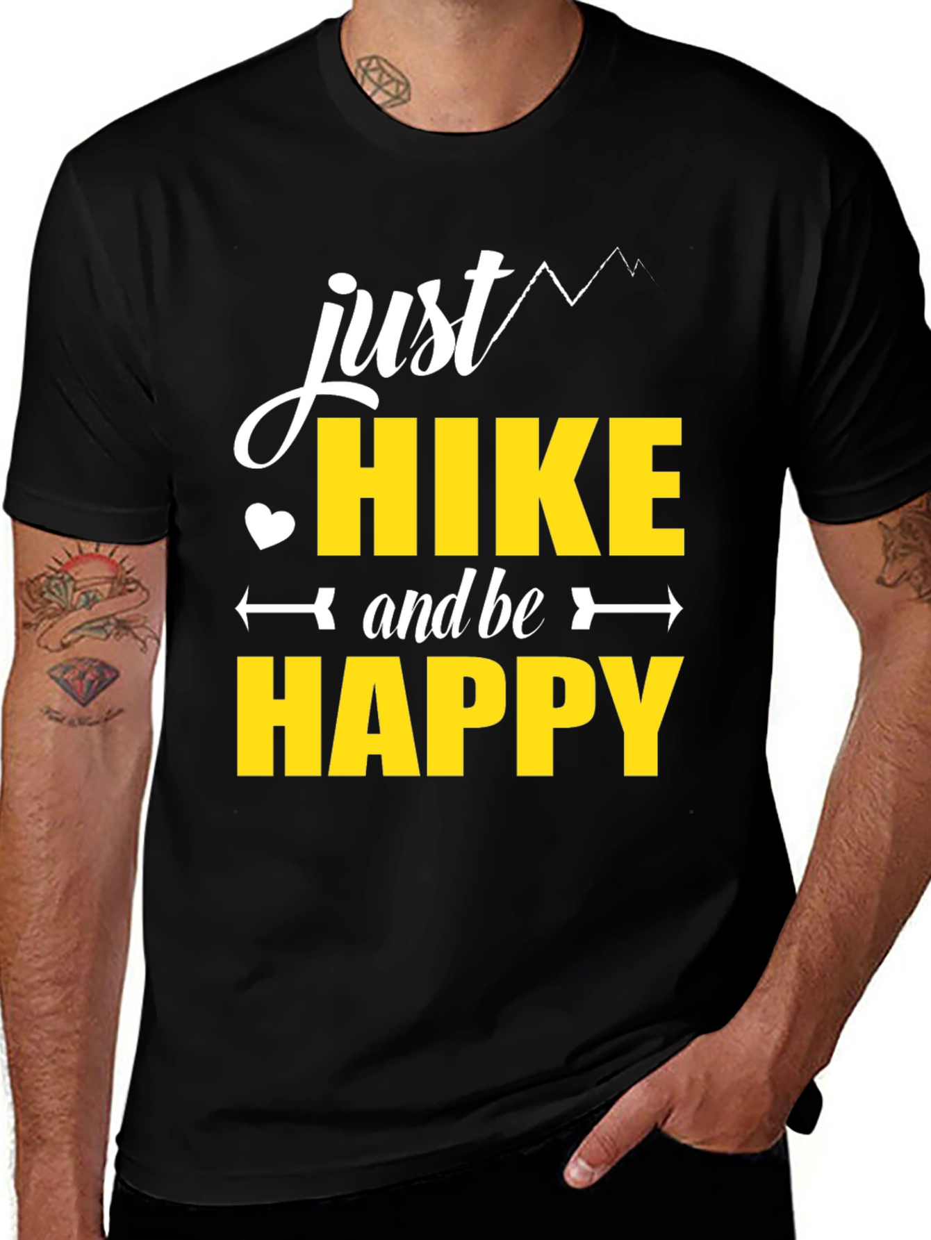 Just Hike and Be Happy Black T-Shirt