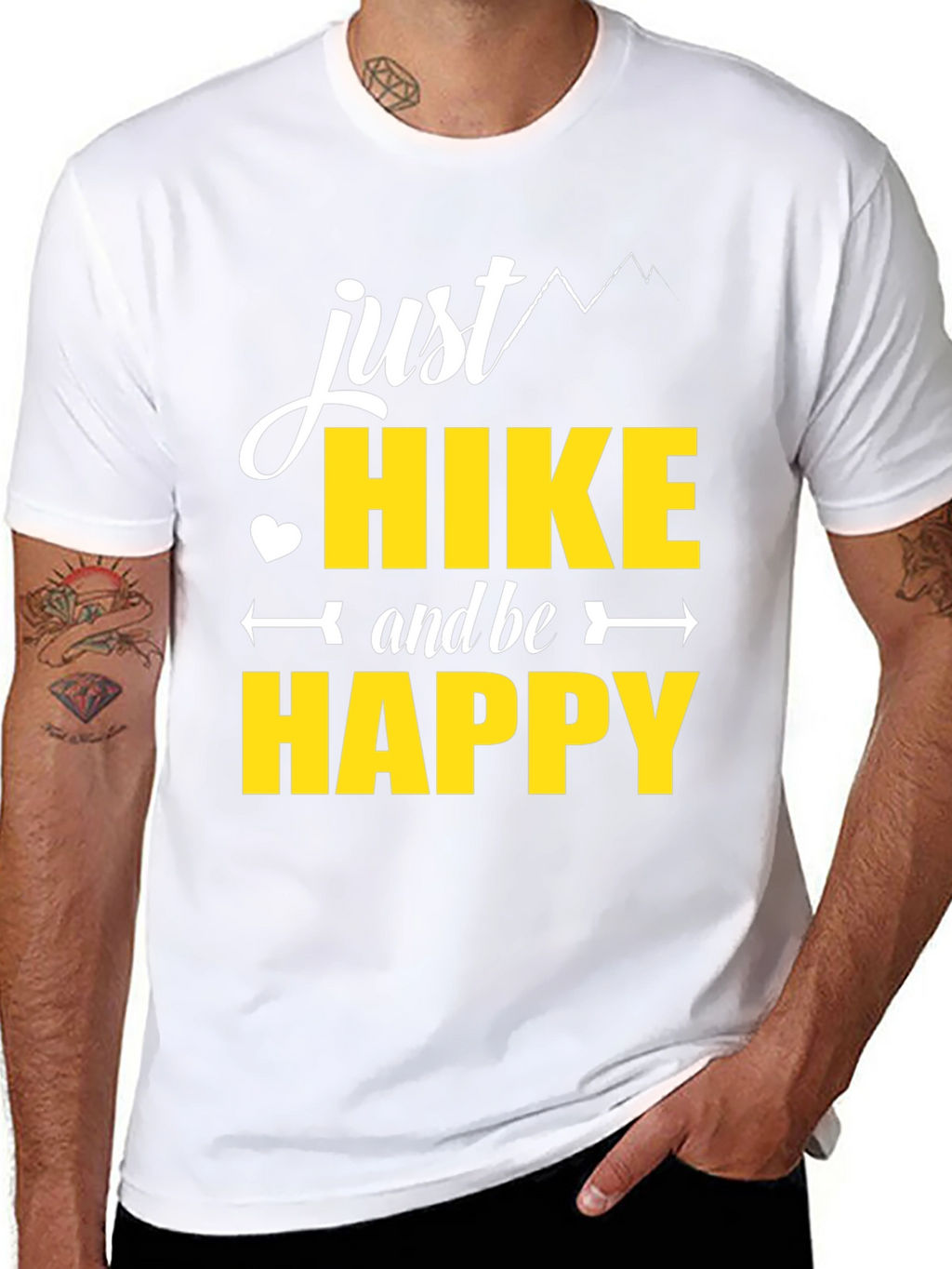 Just Hike and Be Happy Black T-Shirt