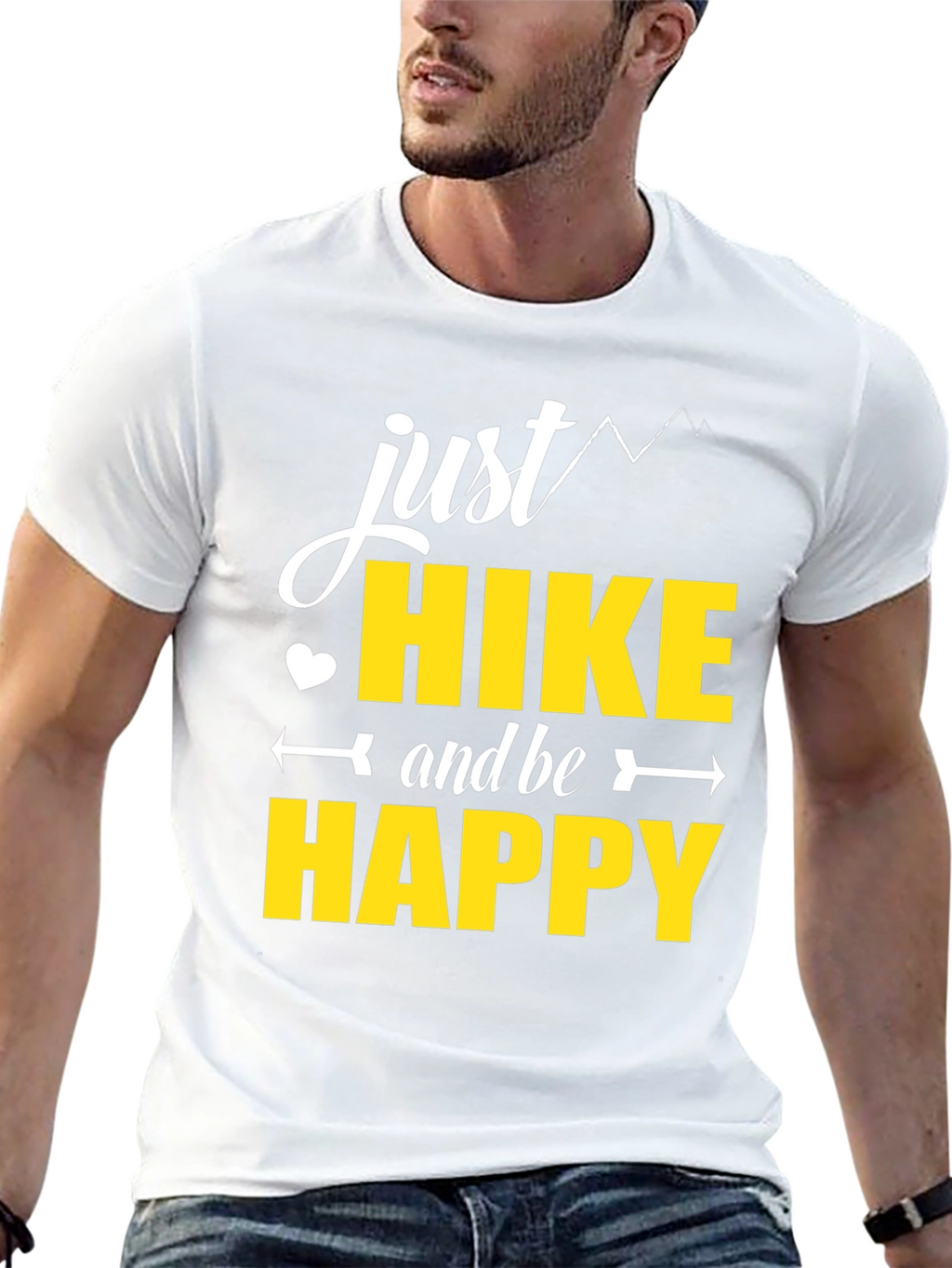 Just Hike and Be Happy Black T-Shirt