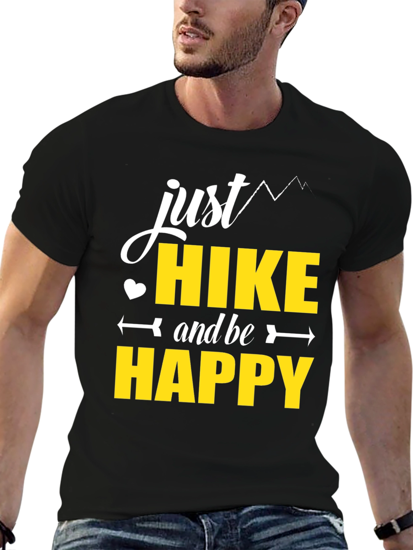 Just Hike and Be Happy Black T-Shirt