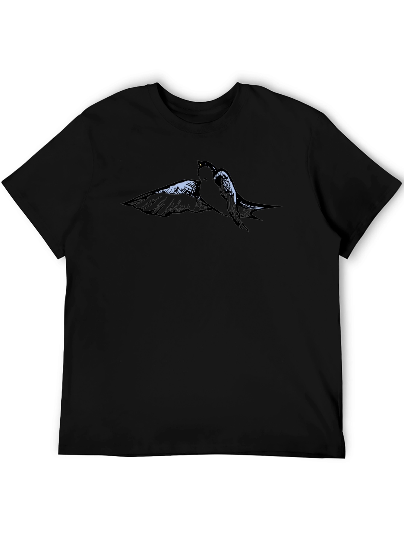 Swallow Bird Graphic Tee - Mens Black T-Shirt