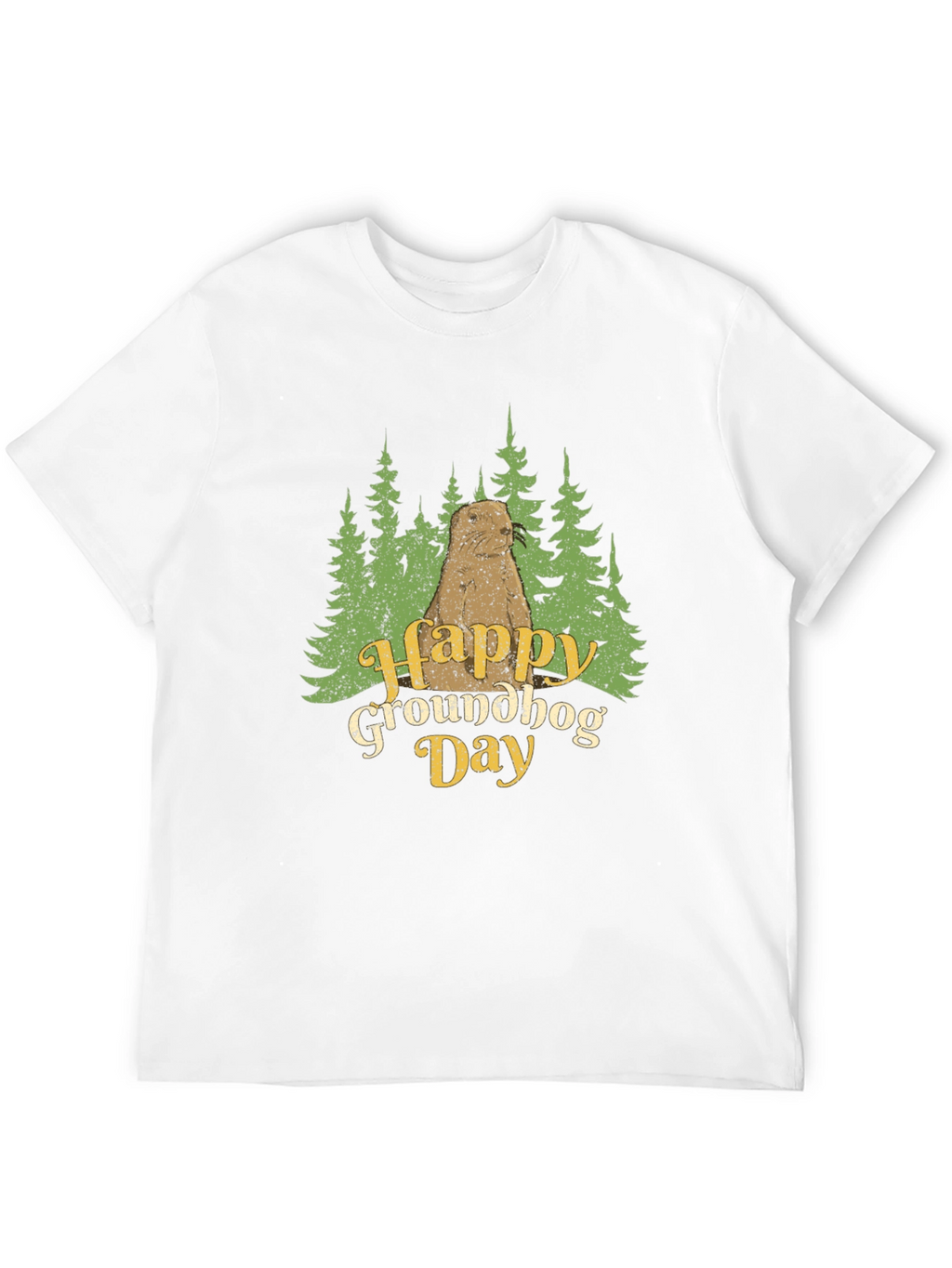 Happy Groundhog Day Graphic Tee - Black