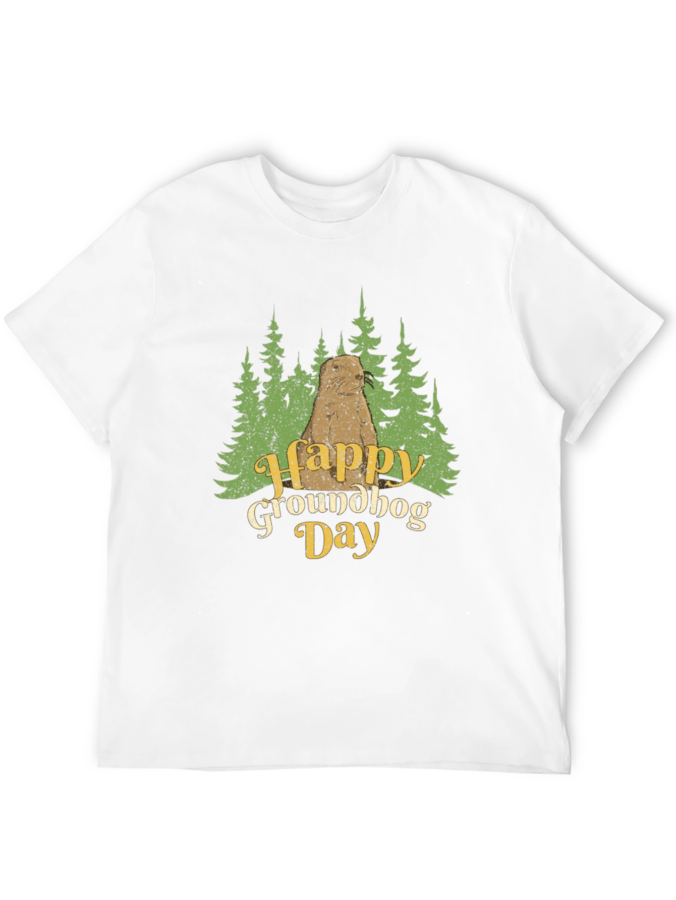 Happy Groundhog Day Graphic Tee - Black