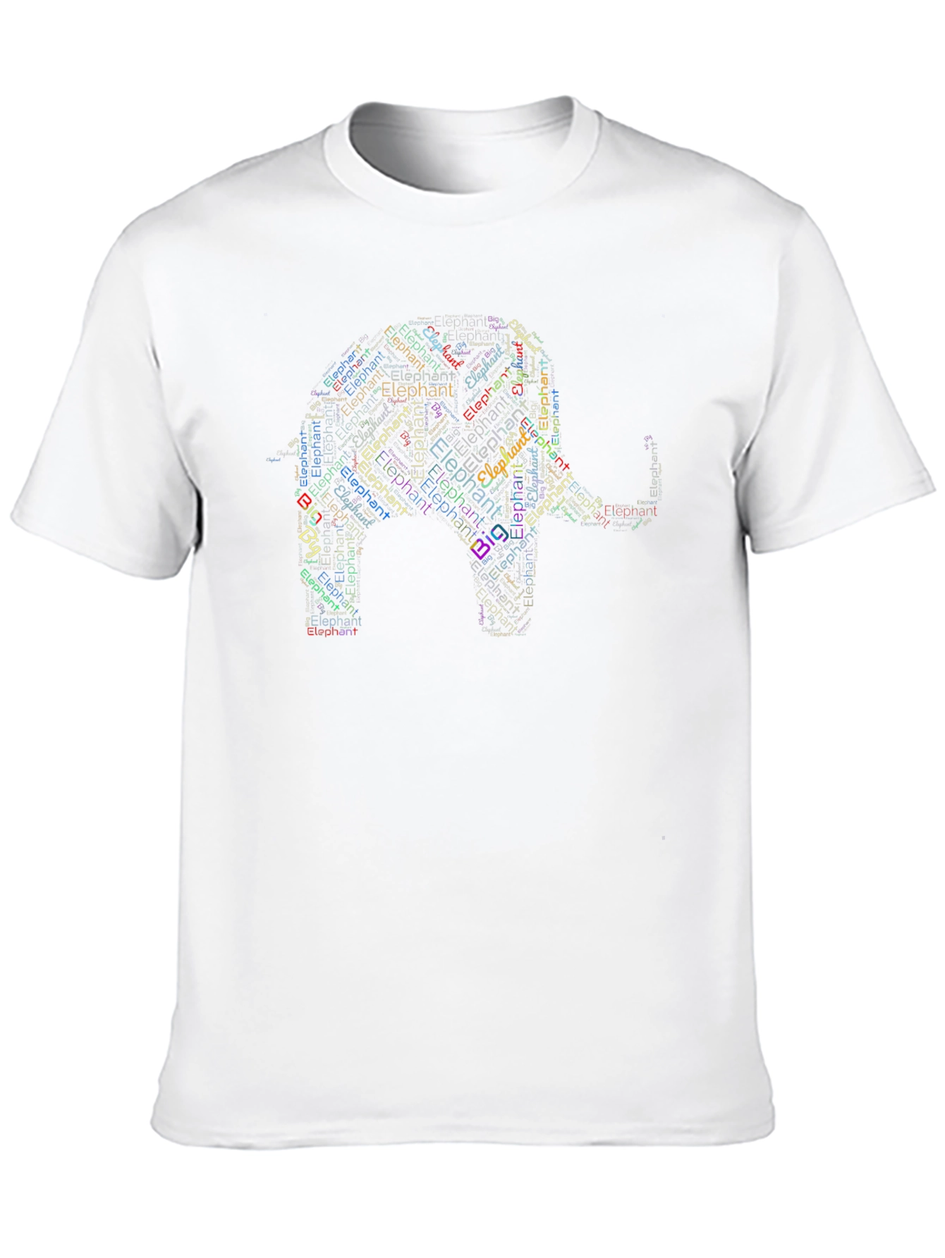 Elephant Word Art Black T-Shirt