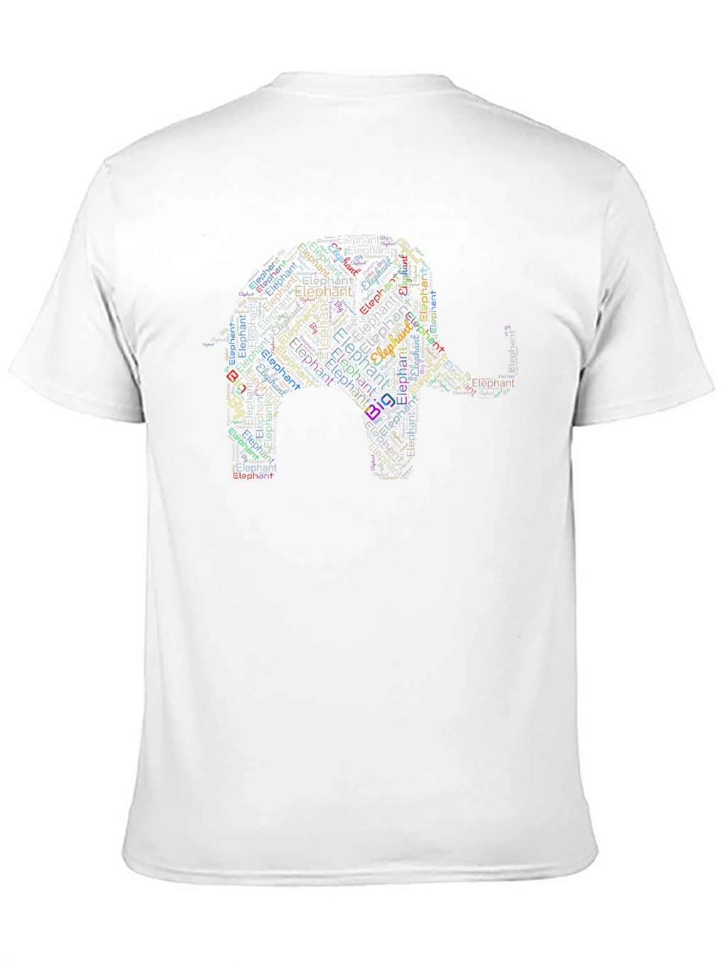 Elephant Word Art Black T-Shirt