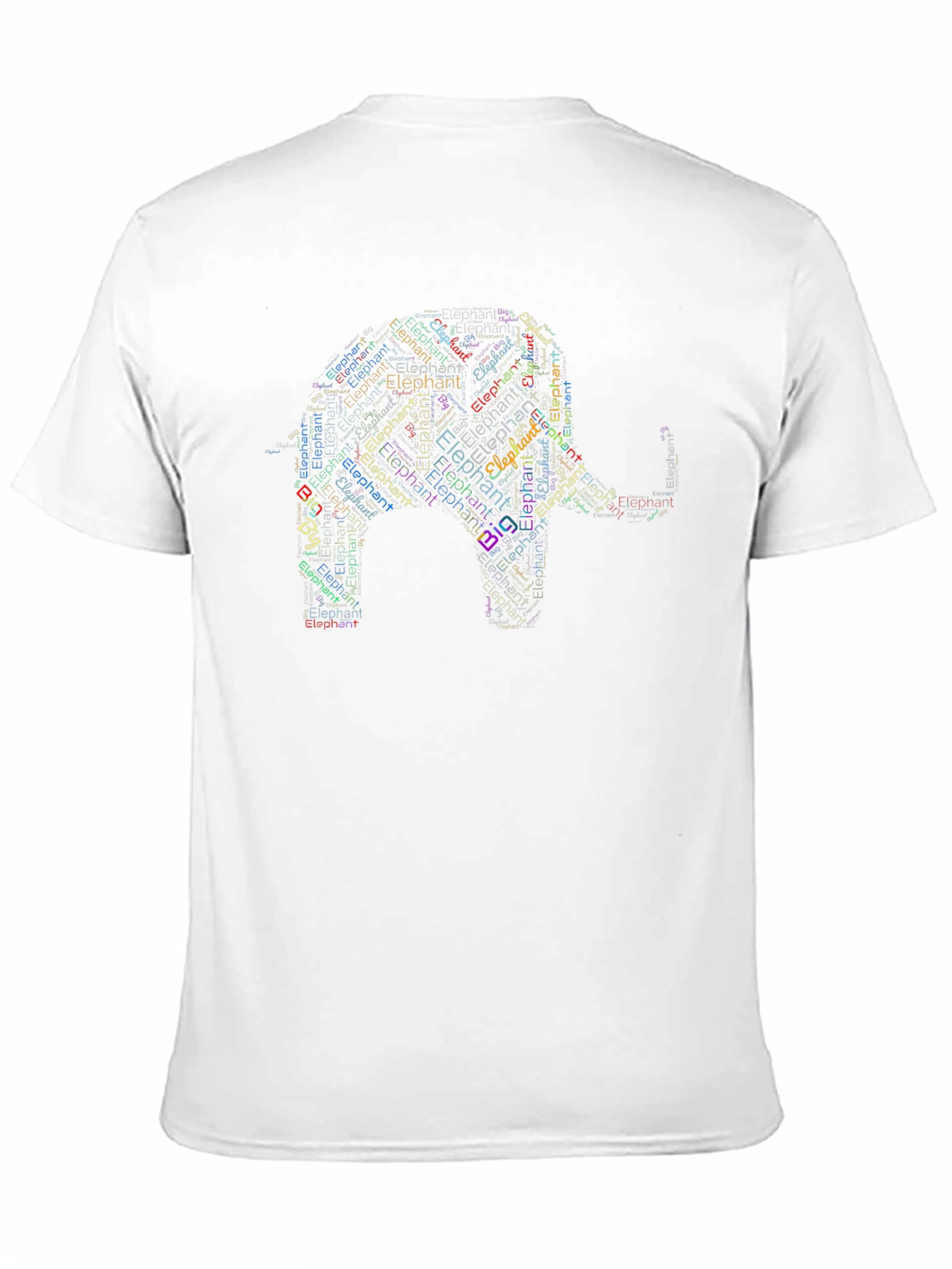 Elephant Word Art Black T-Shirt