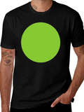 Mens Black T-Shirt with Green Circle Design