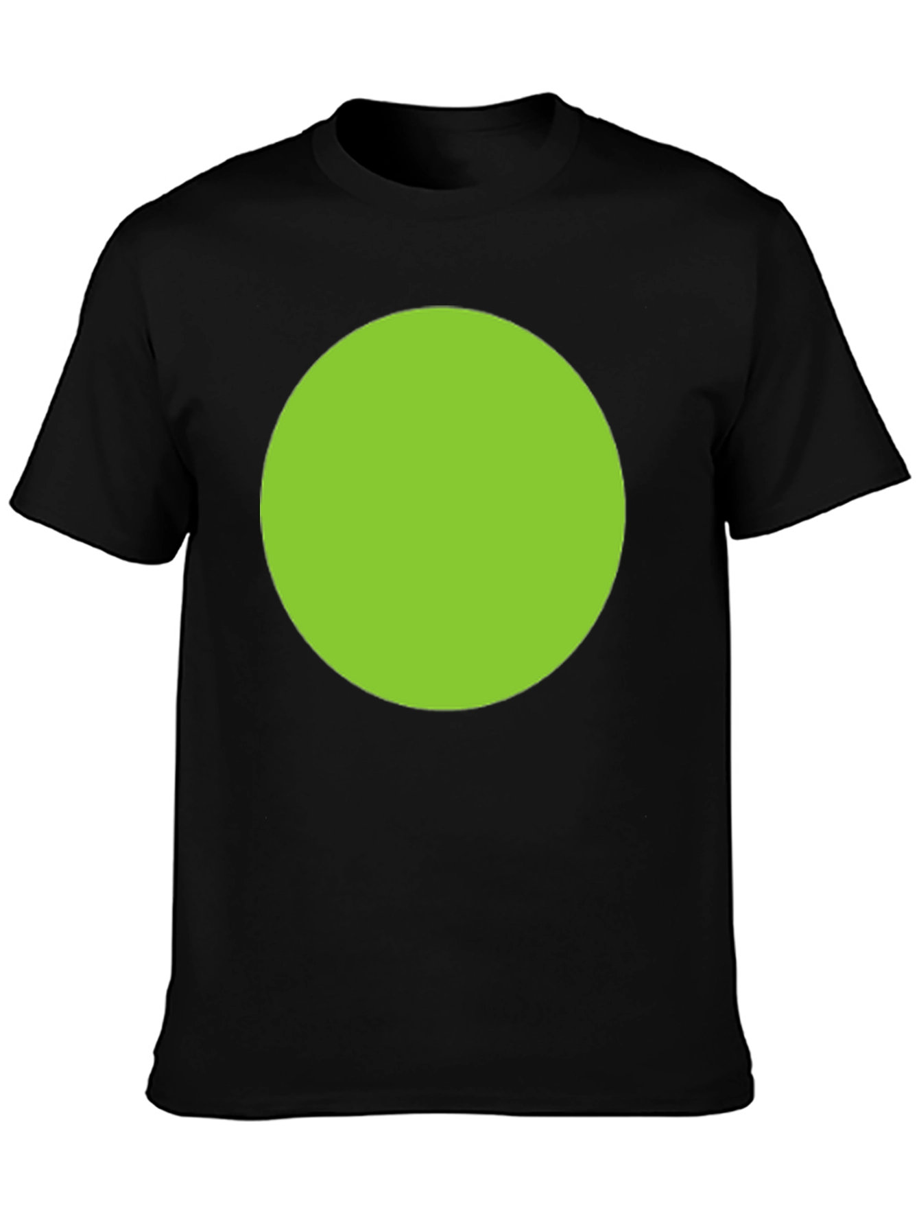 Mens Black T-Shirt with Green Circle Design