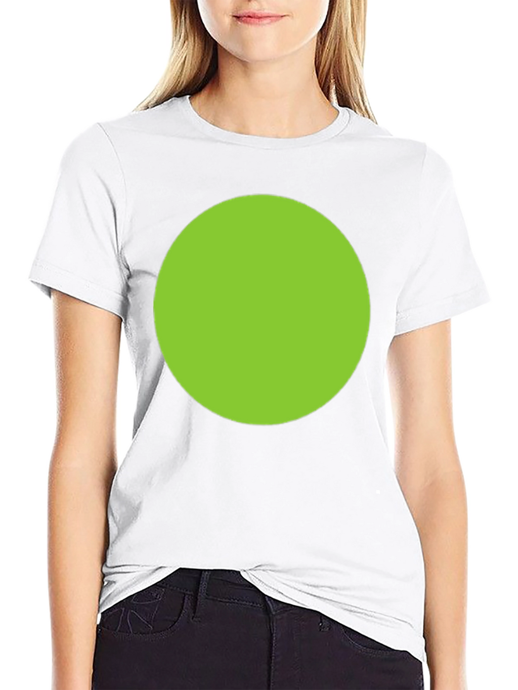 Mens Black T-Shirt with Green Circle Design