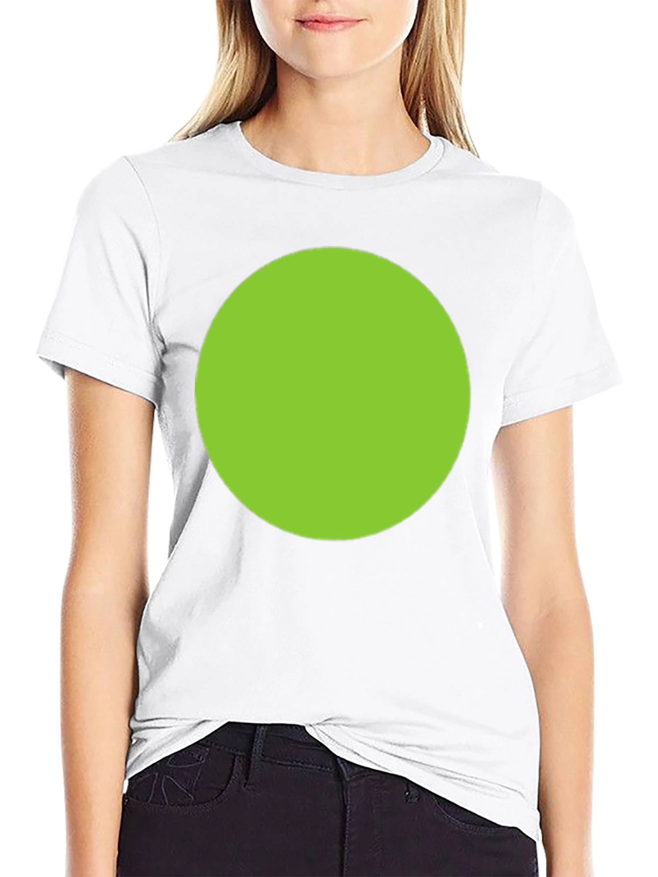 Mens Black T-Shirt with Green Circle Design