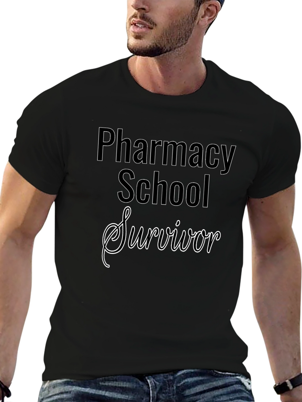 Pharmacy School Survivor Black T-Shirt