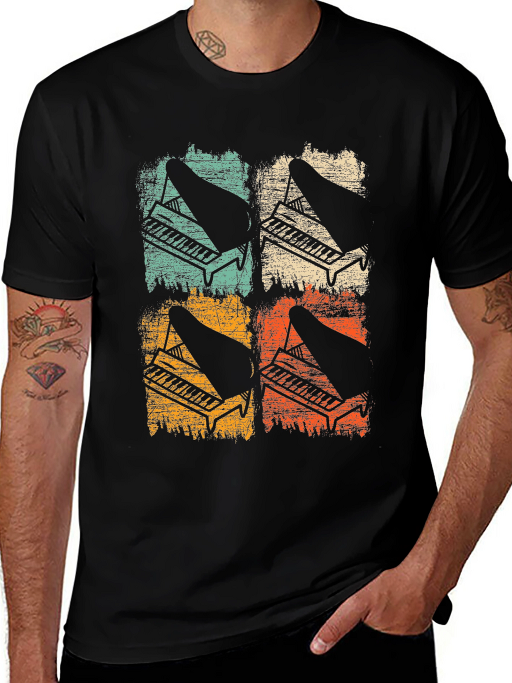 Retro Piano T-Shirt - Musical Instrument Tee