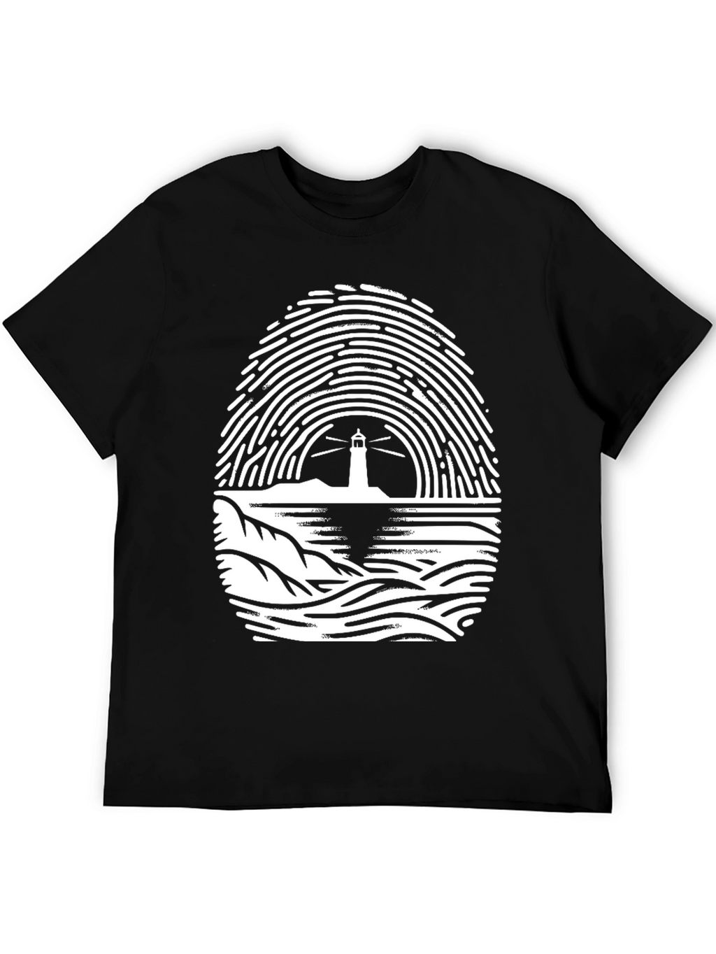 Lighthouse Fingerprint Graphic T-Shirt