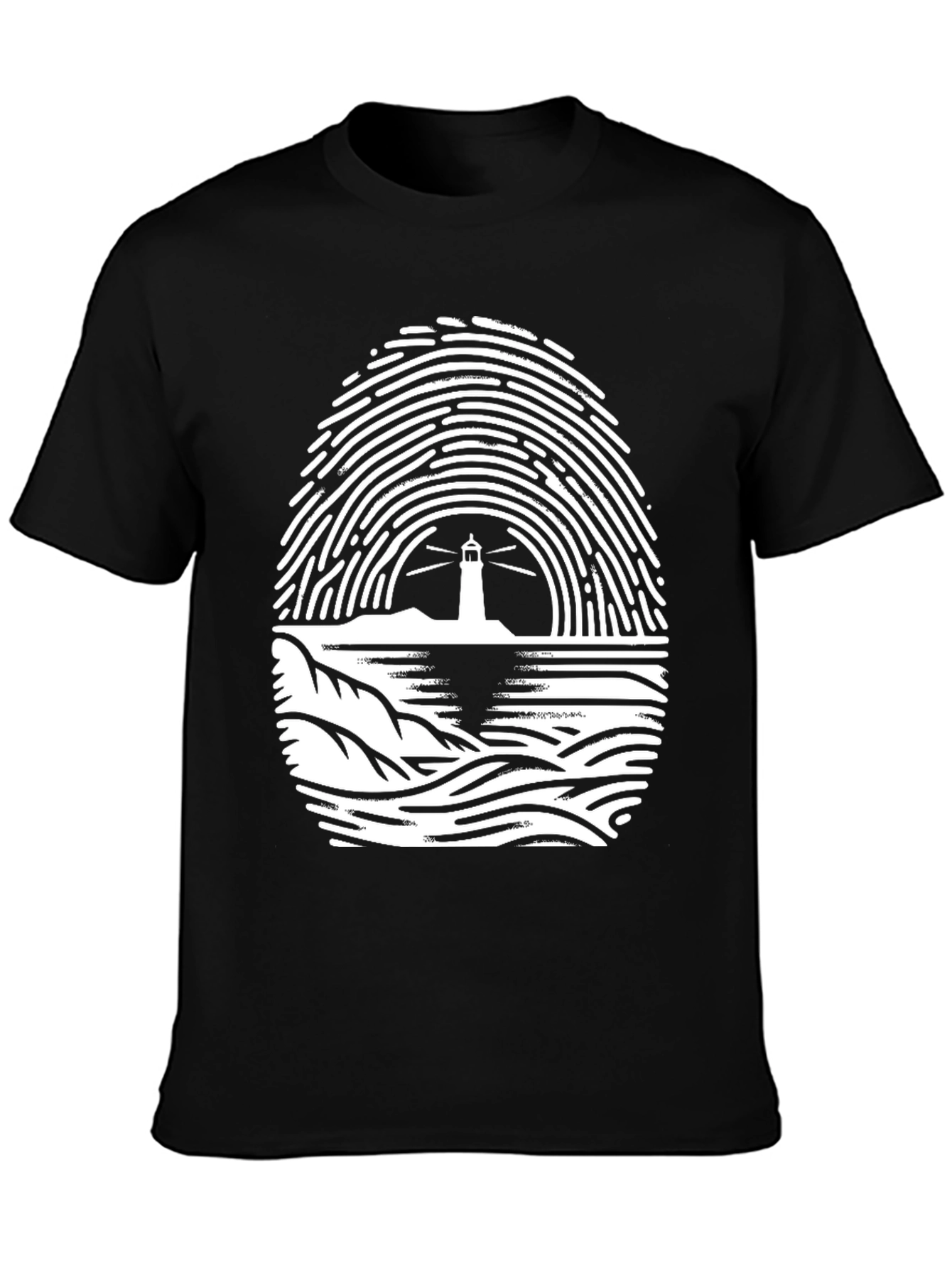 Lighthouse Fingerprint Graphic T-Shirt