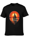 Sunset Sailboat Graphic Tee - Comfort Fit