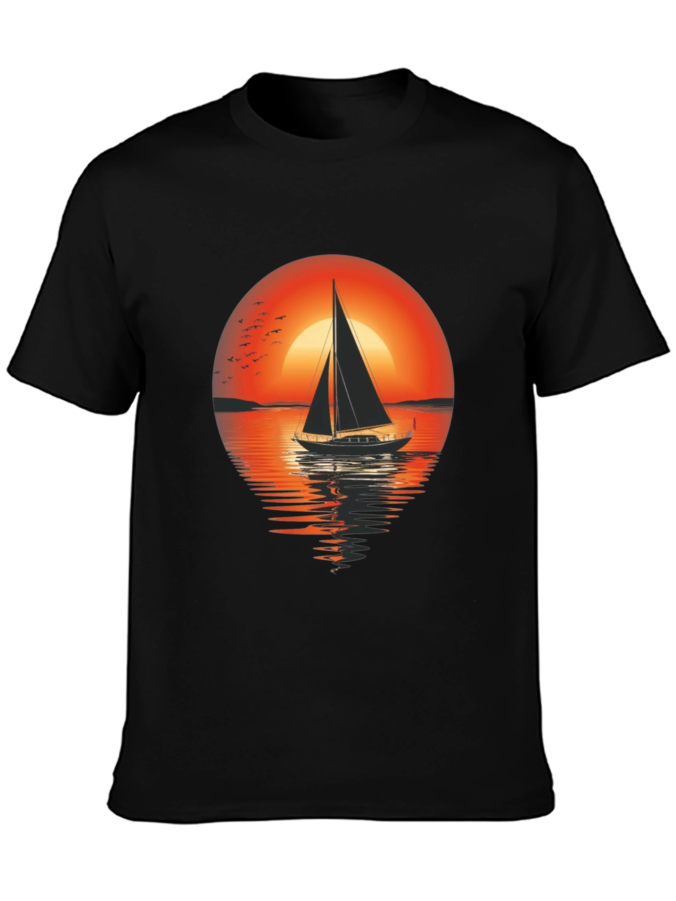 Sunset Sailboat Graphic Tee - Comfort Fit